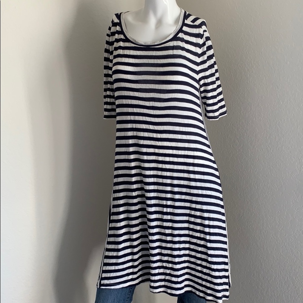The loft stripped dress black & white